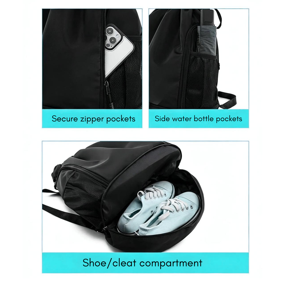 The Flag Bag | Flag Football Drawstring Backpack with Cleat Compartment